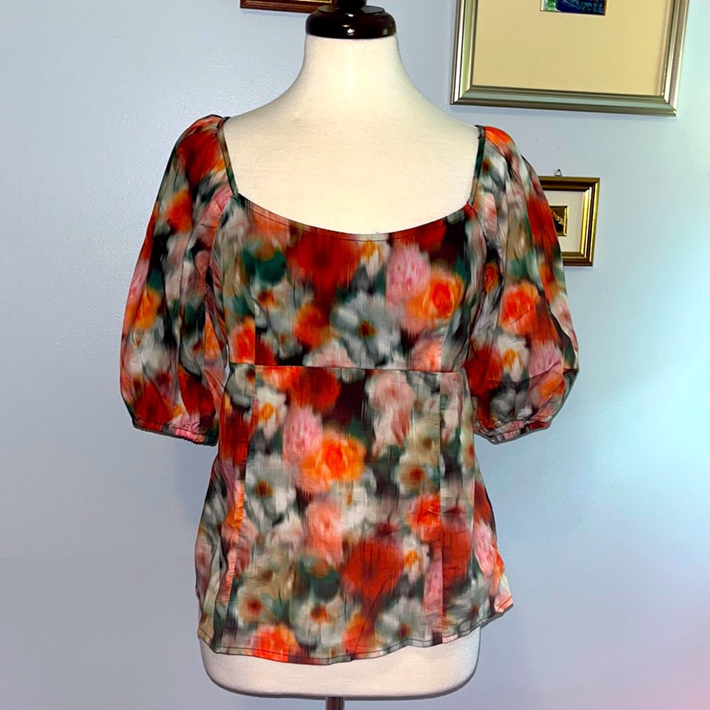 NWT J Crew Square Neck Top in Liberty Hazy Days Floral
